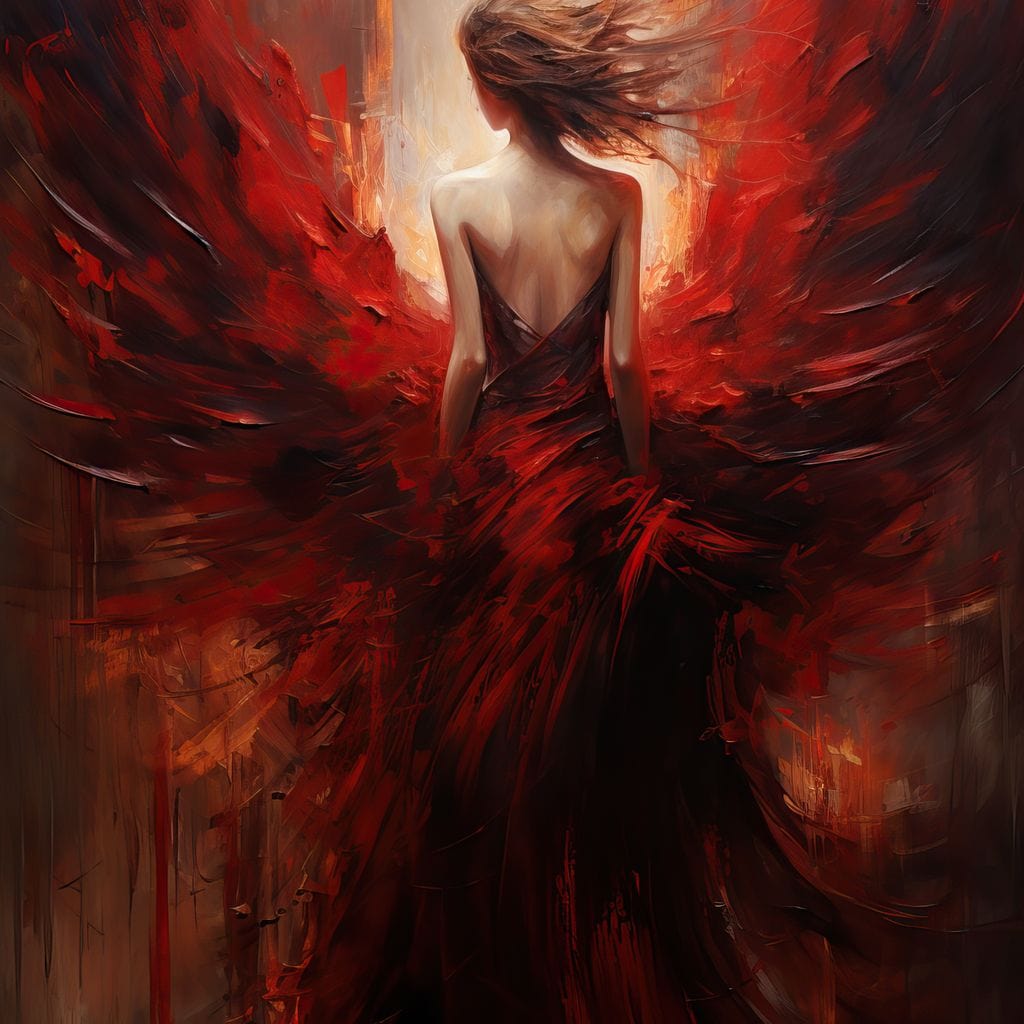 Ethereal Elegance in Shadow Gown Canvas Wall Art