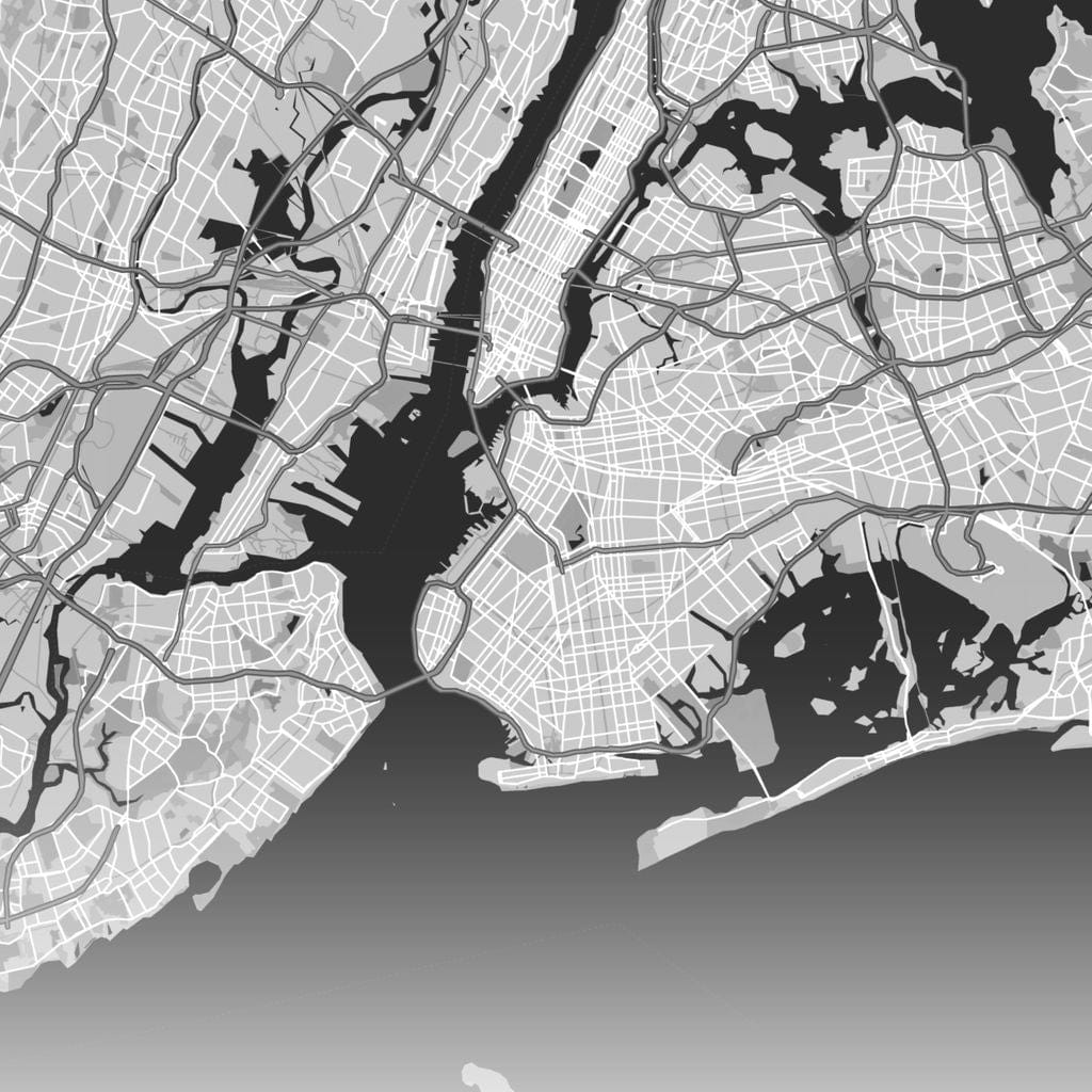 Map of New York City, USA Canvas Wall Art