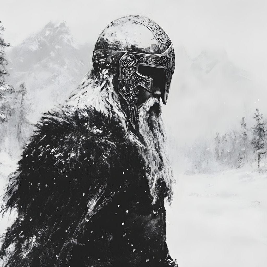 Viking Saga In Winter Majesty Canvas Wall Art
