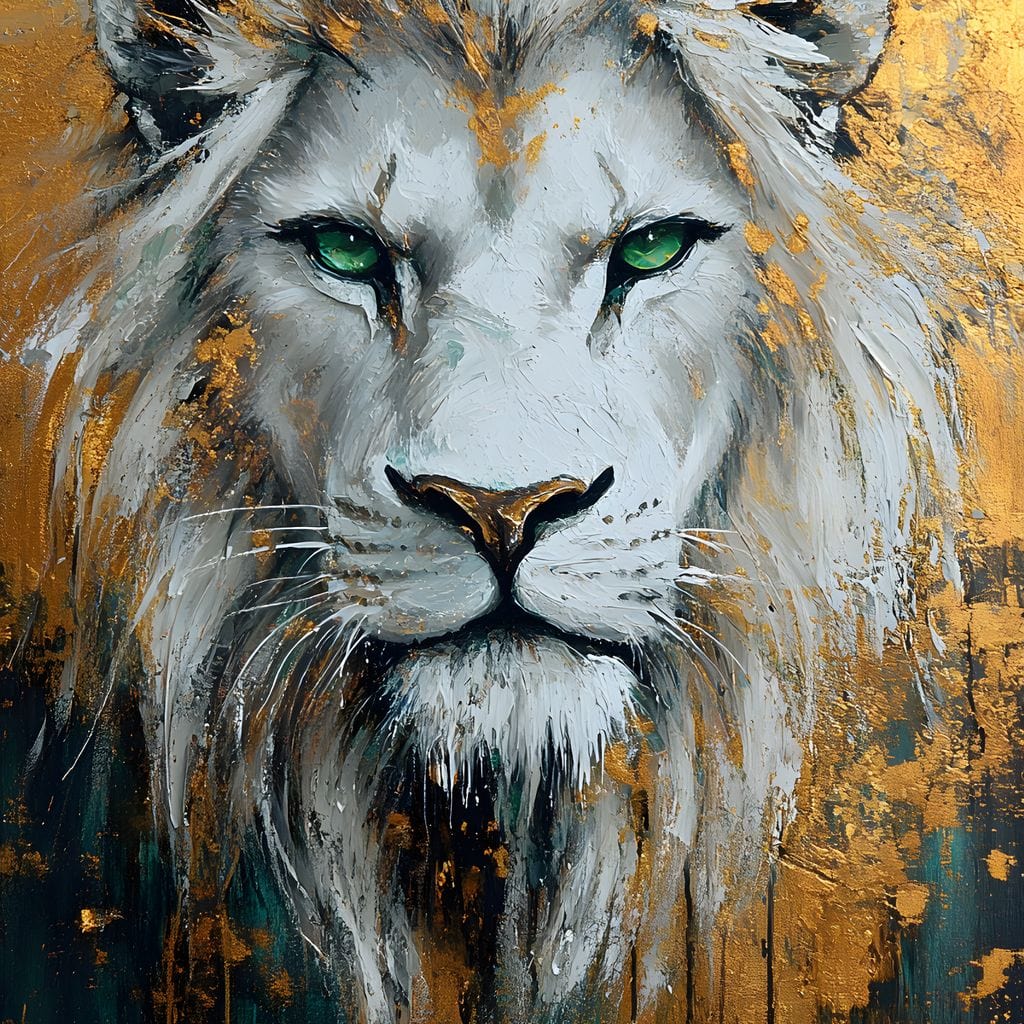 Majestic Lion Gold Radiance Canvas Wall Art