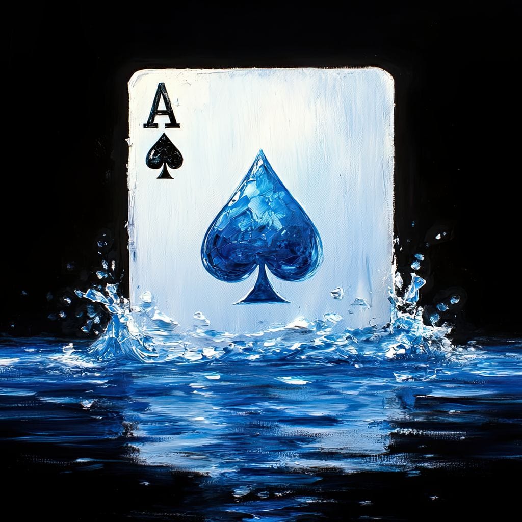 Ace of Spades Waterfall Canvas Wall Art