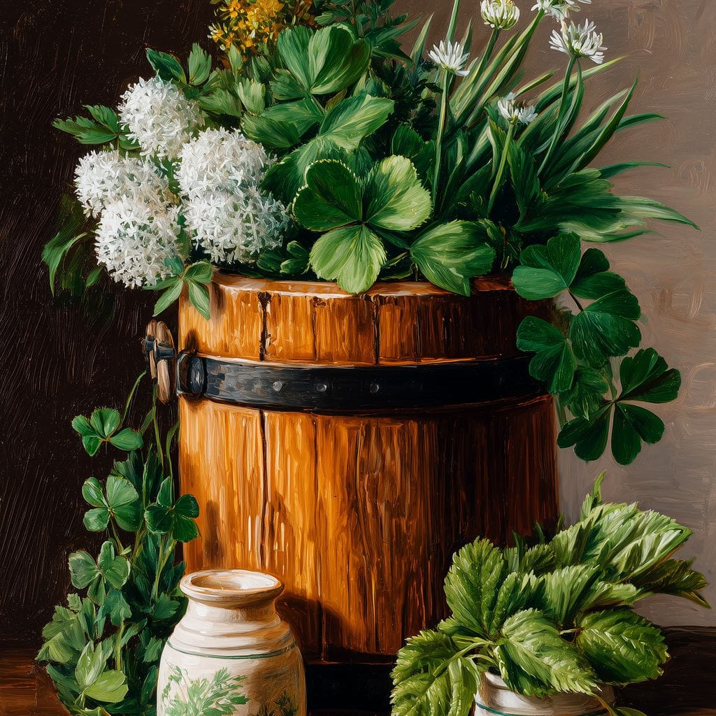 Clover With Herbs Canvas Wall Art