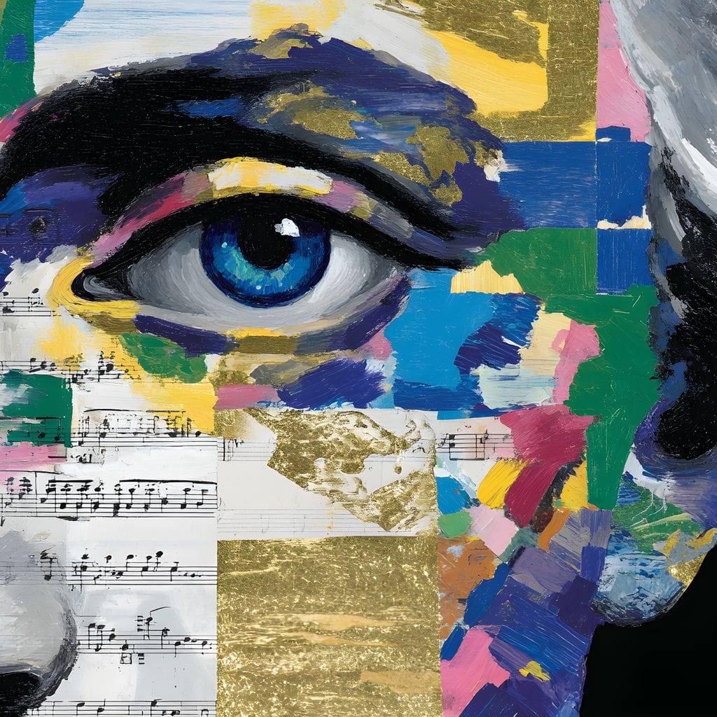 Blue Eye Music Mosaic Canvas Wall Art