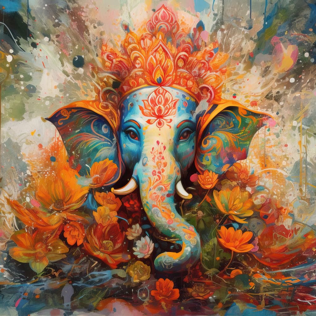 Ganesha's Grace Canvas Wall Art