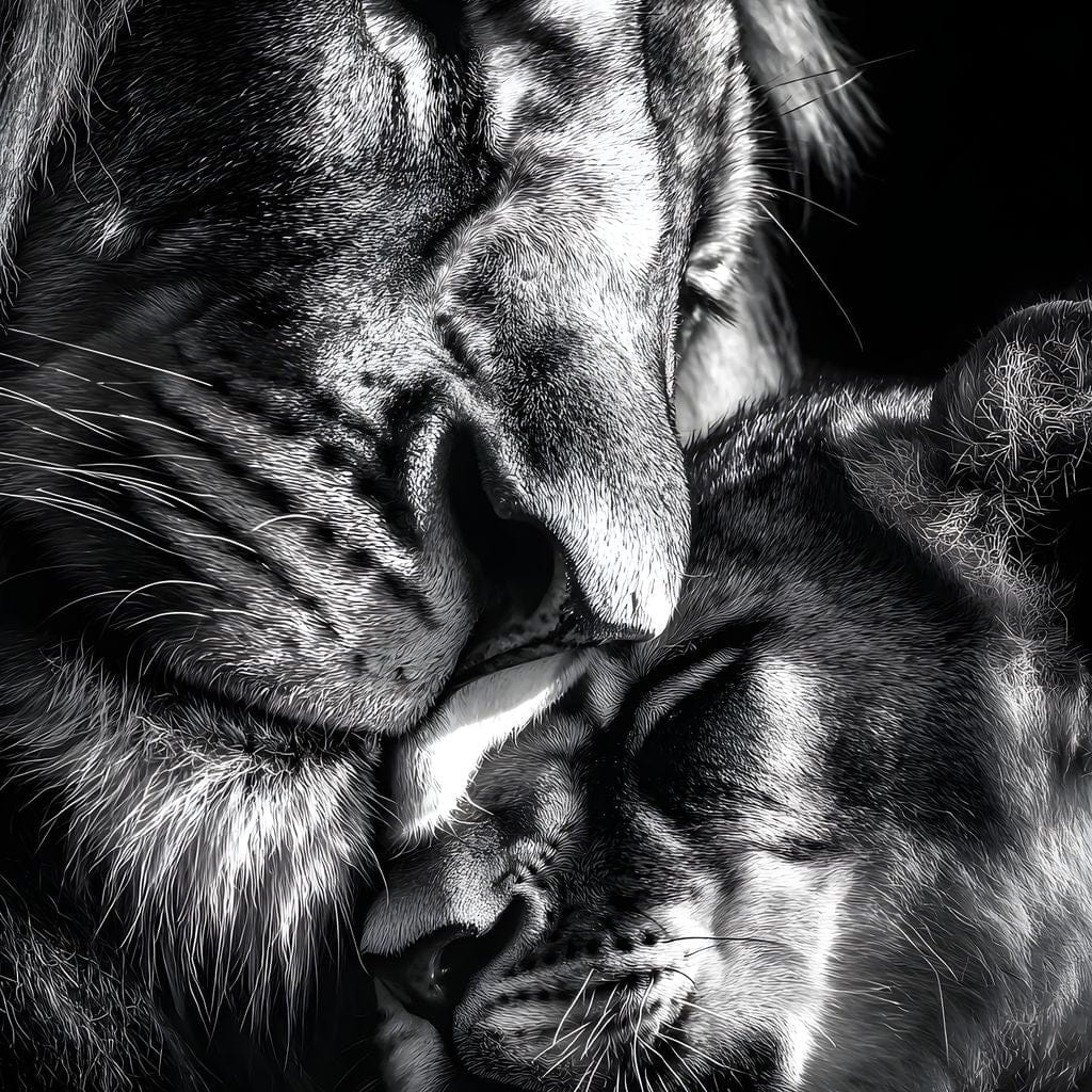 Lion's Bond Canvas Wall Art