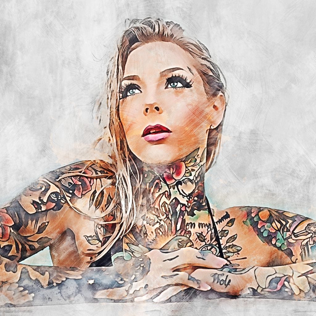 Girl Tattoo 2 - Mateo Canvas Wall Art