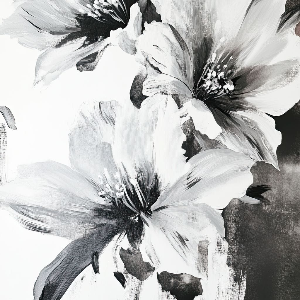 Monochrome Flora Harmony Canvas Wall Art