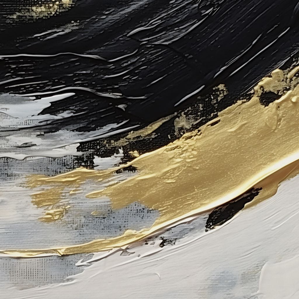 Golden Current Abstract Landscape Canvas Wall Art