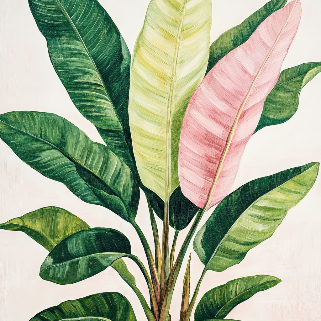 Tropical Leaf Symphony Canvas Wall Art