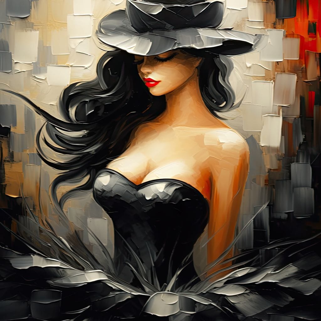 Noir Elegance in Bloom Canvas Wall Art