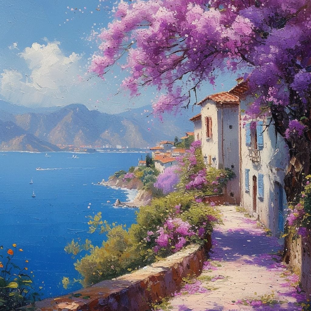 Coastal Bloom Promenade Canvas Wall Art
