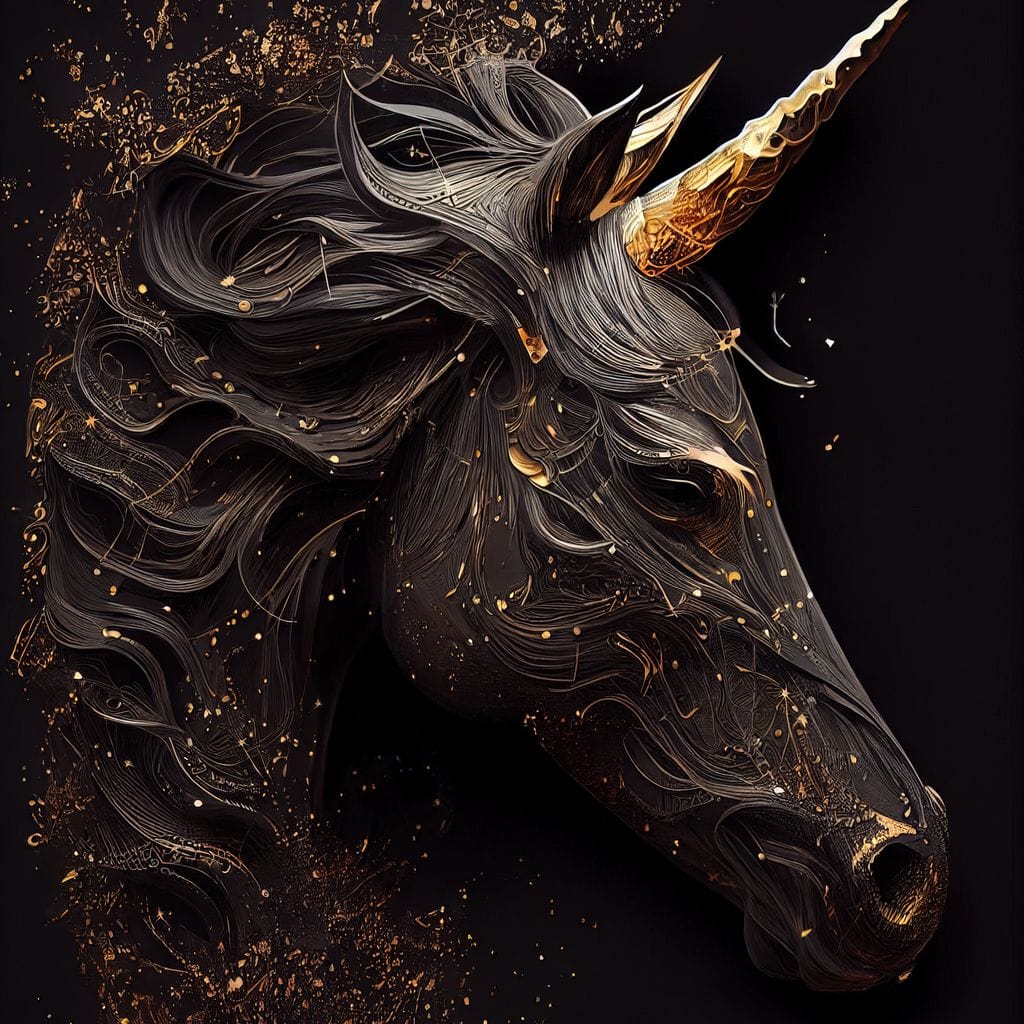 Black Unicorn Canvas Wall Art