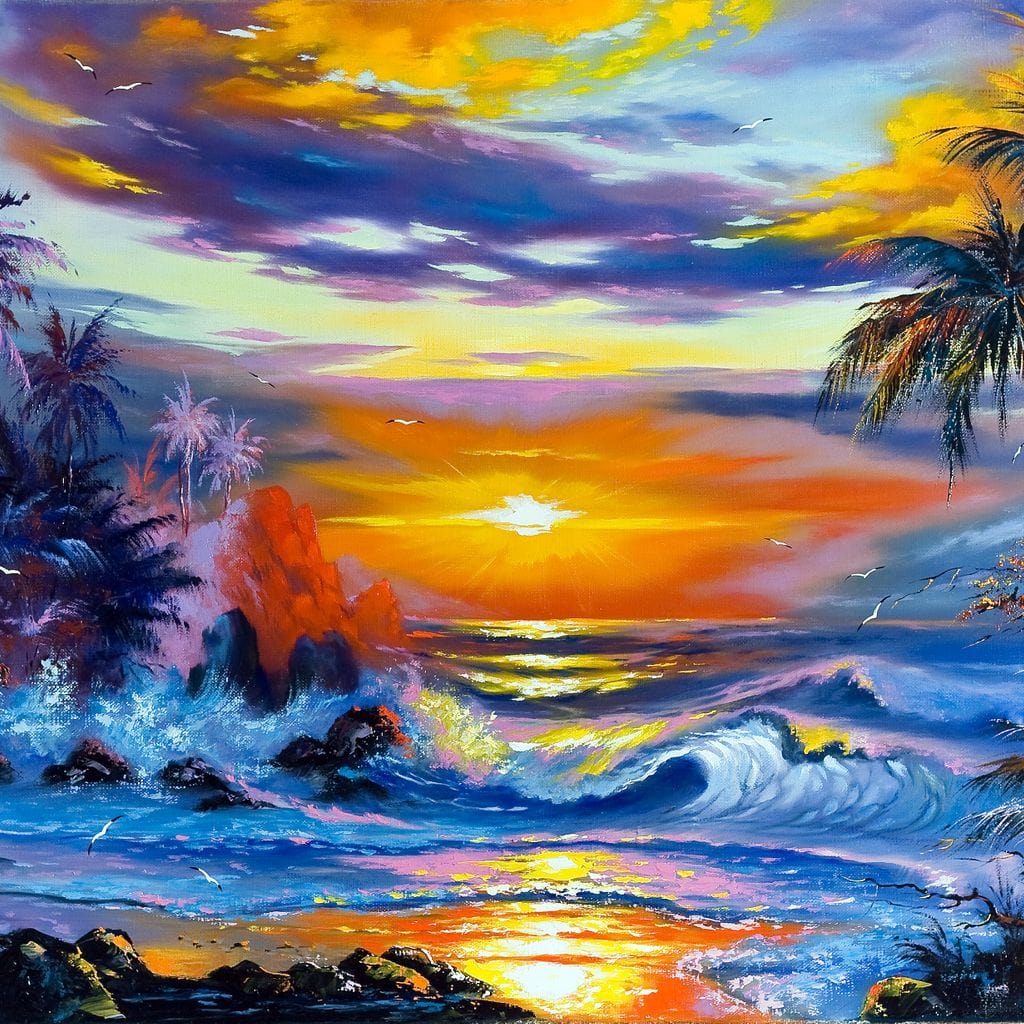 Hawaii Sunset Canvas Wall Art