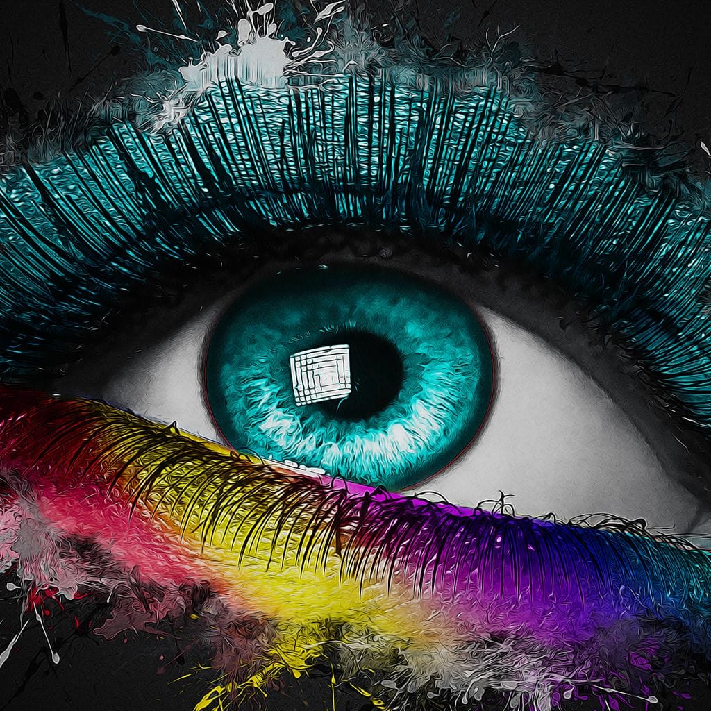 Colorful Eye Splash Art Canvas Wall Art