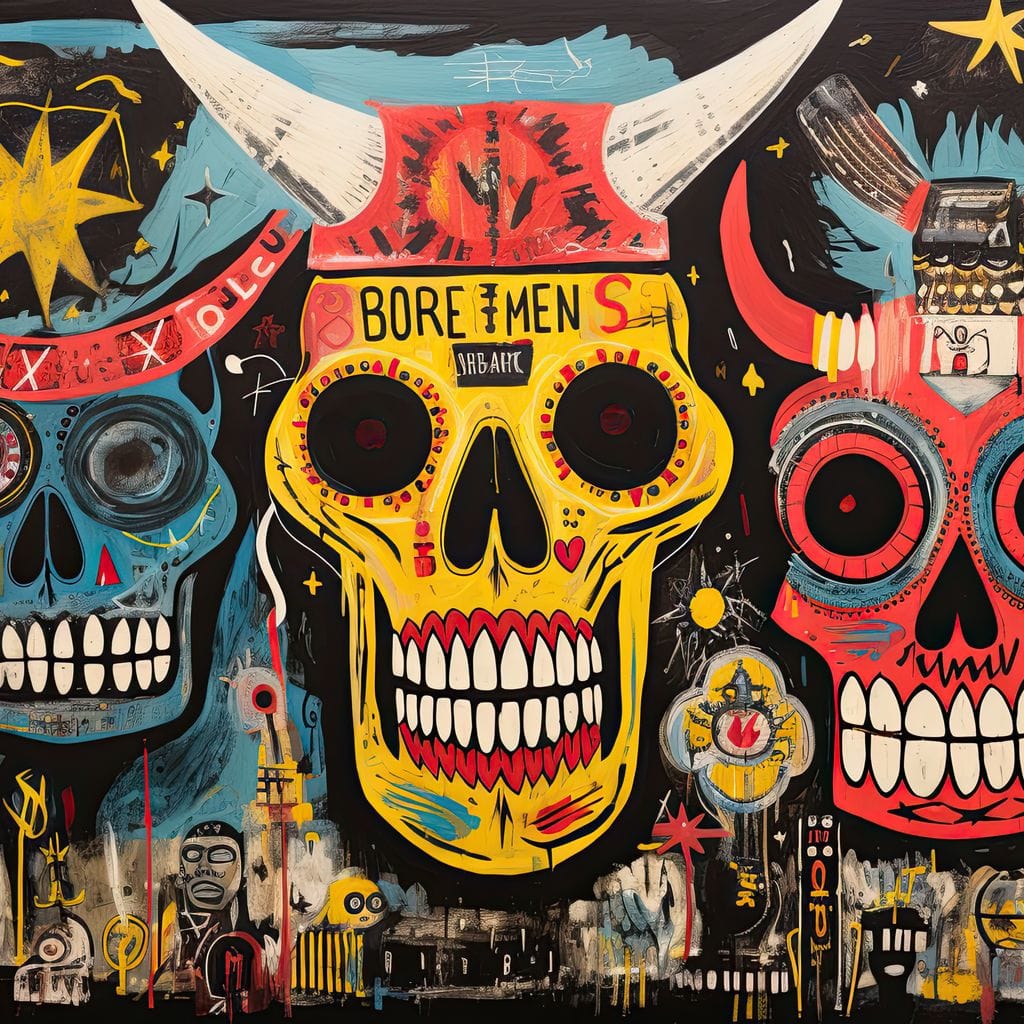 Tribal Skull Symphony Canvas Wall Art