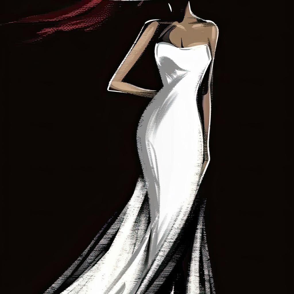 The White Dress - Elegant Nocturne Silhouette Canvas Wall Art