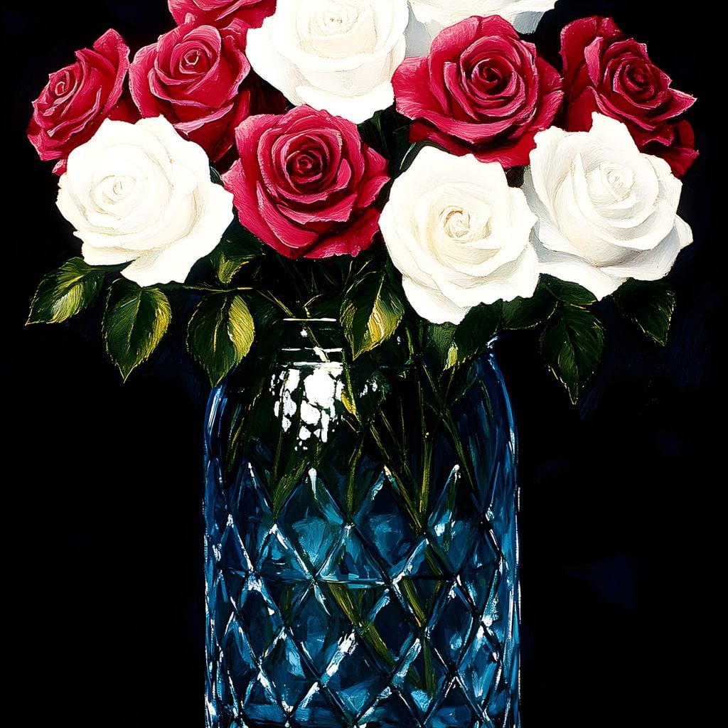 Velvet Petals Crystal Blooms Canvas Wall Art