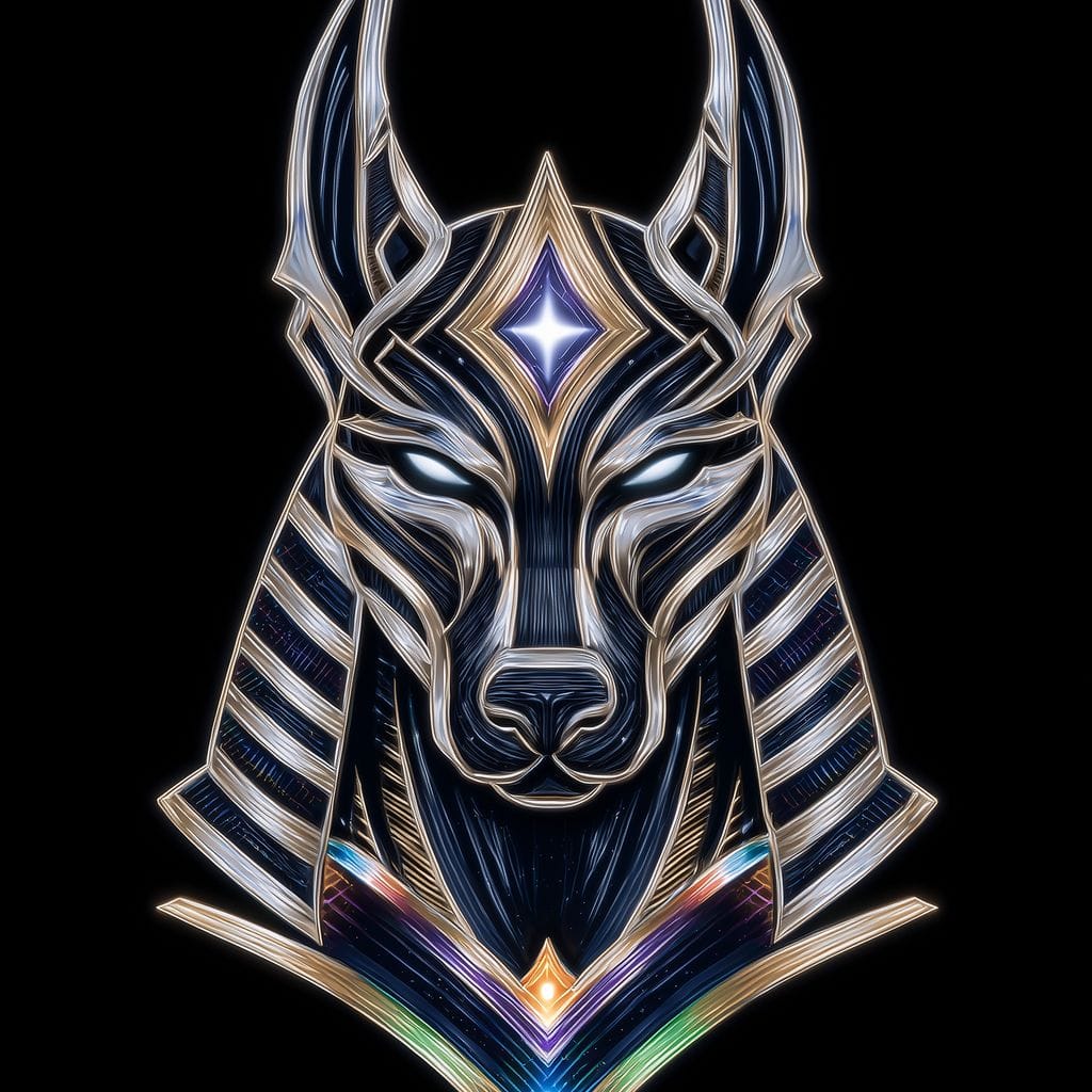 Celestial Anubis Guardian Canvas Wall Art