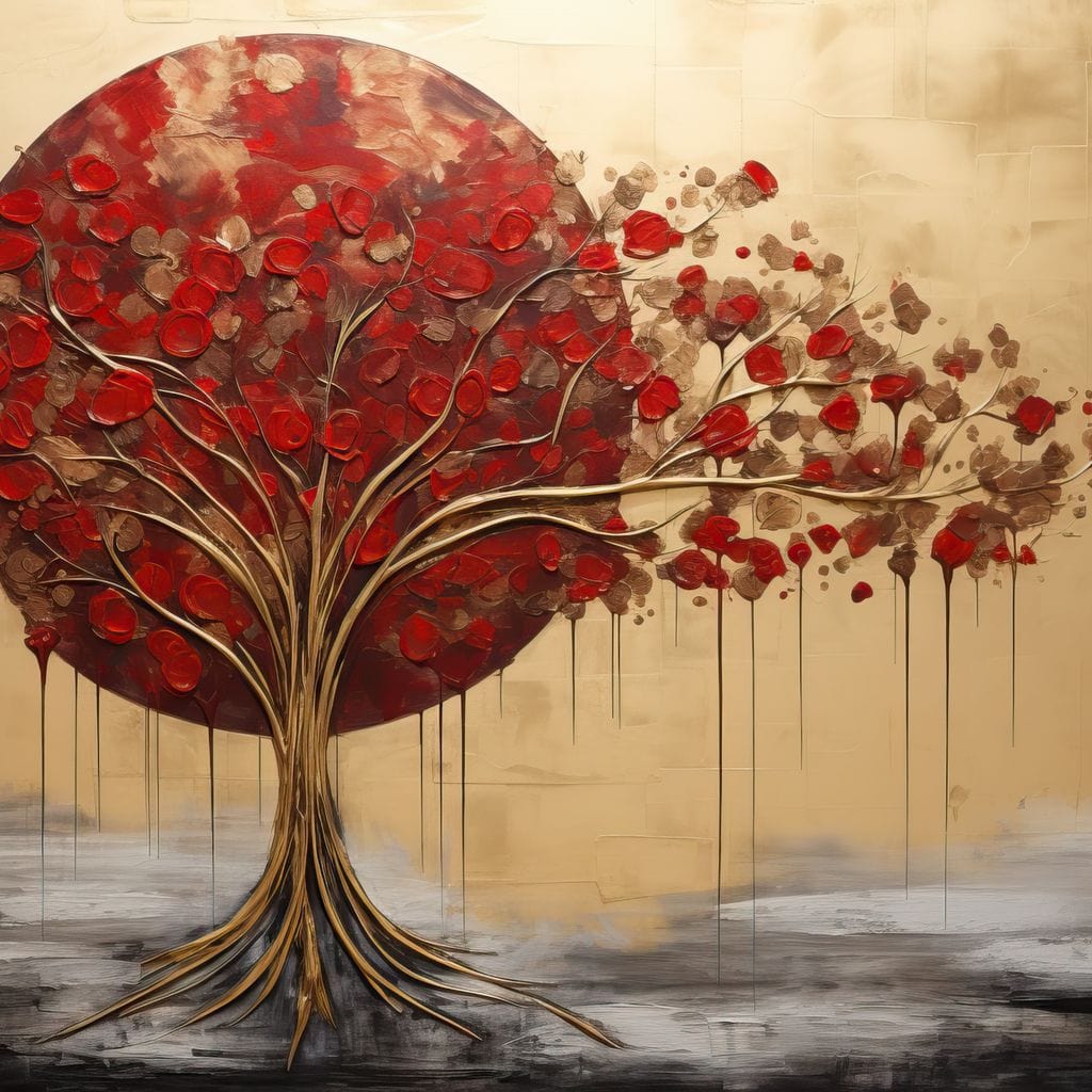 Golden Tree Autumn Symphony Canvas Wall Art