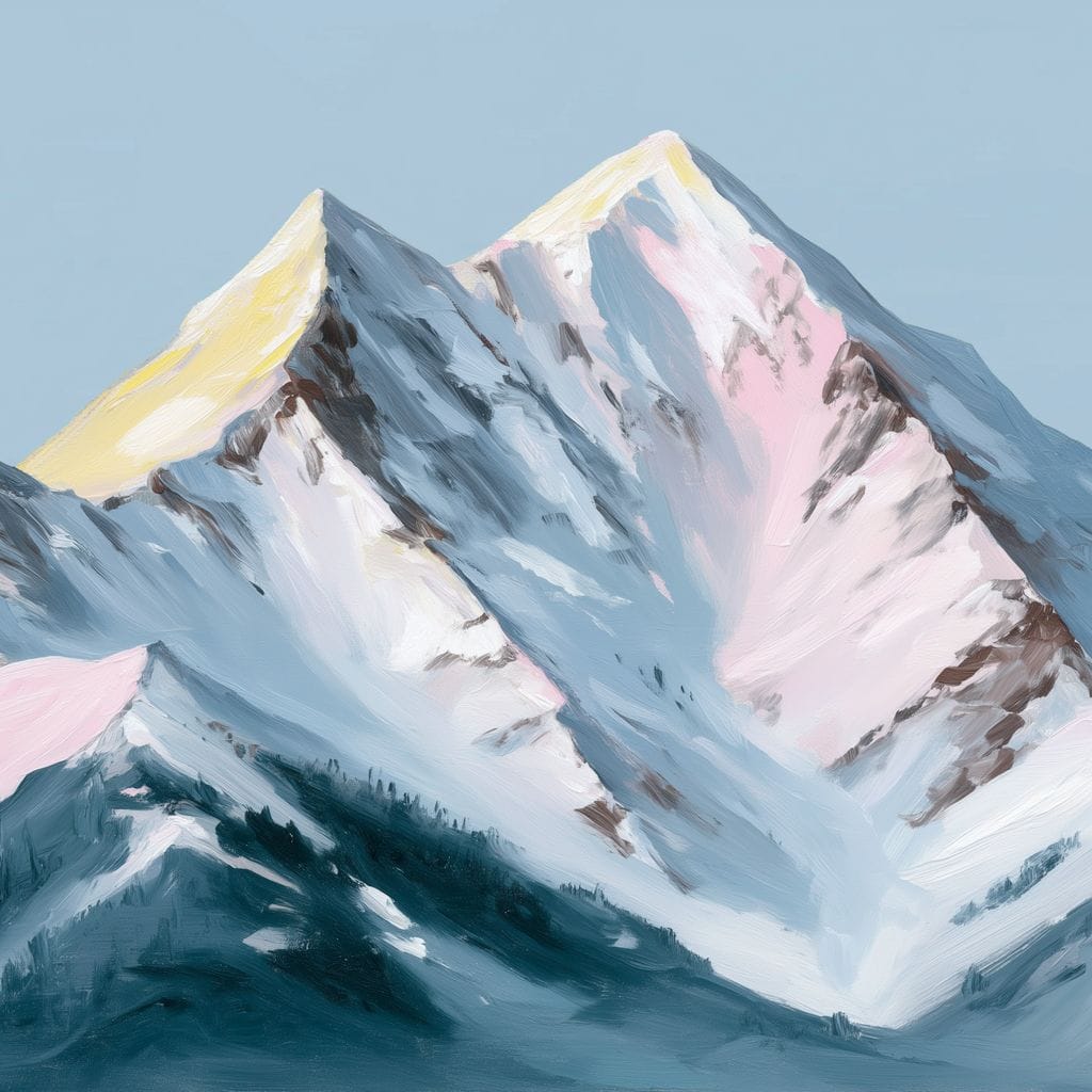 Pastel Alpine Summit Glow Canvas Wall Art