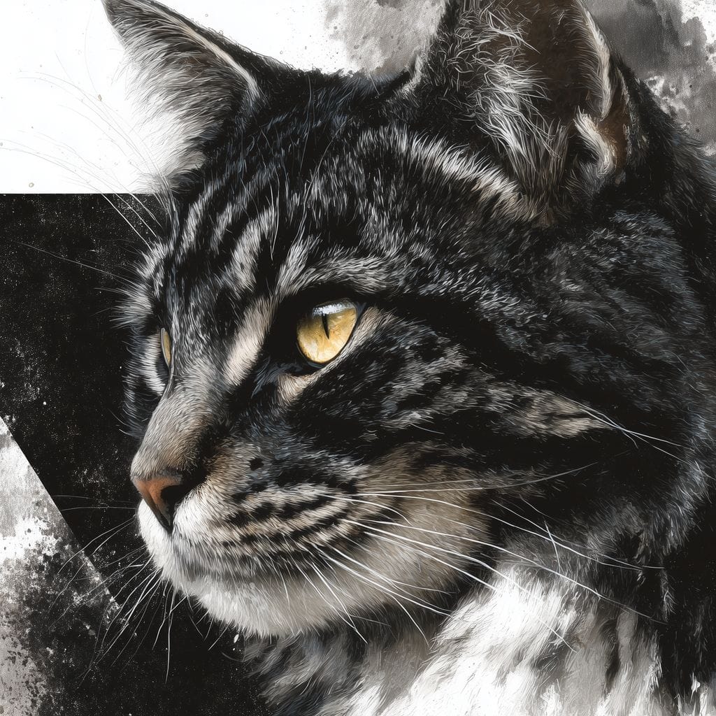 Golden Eyed Tabby Portrait Canvas Wall Art