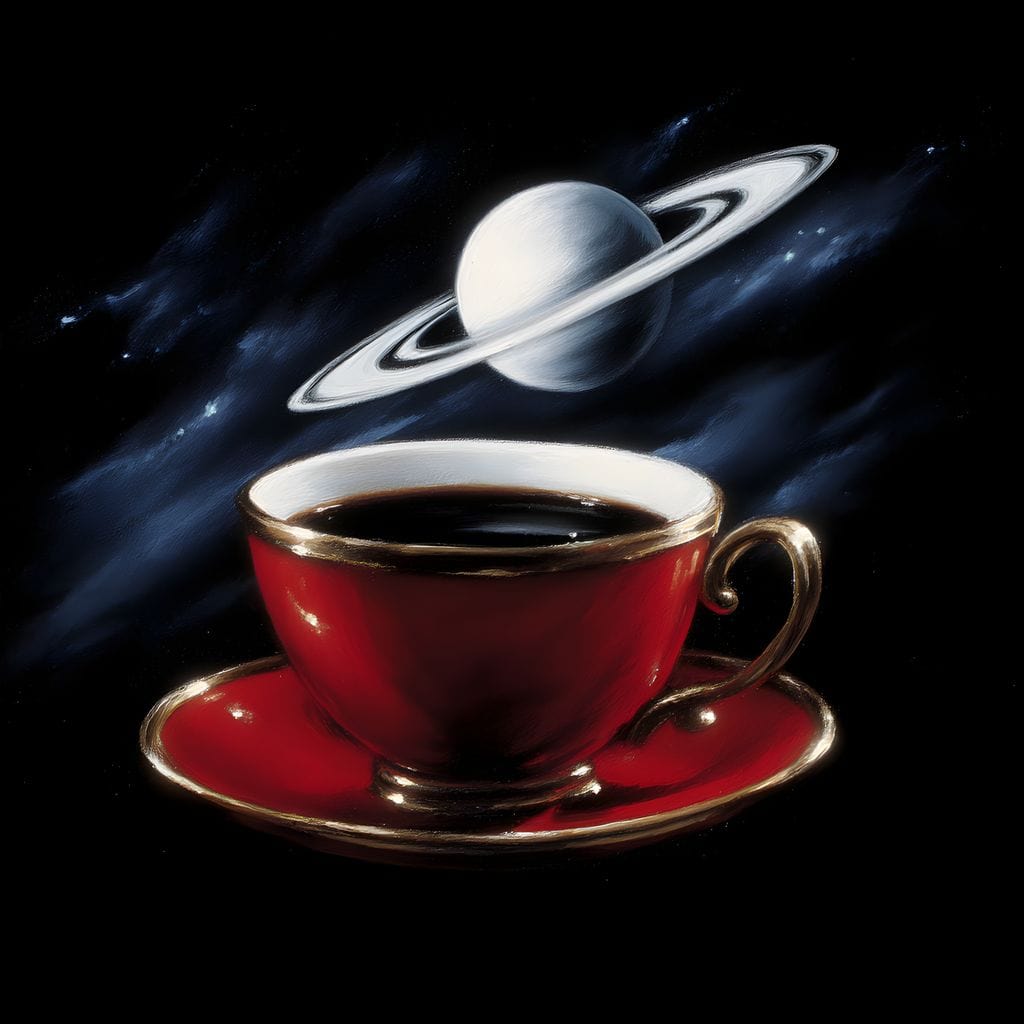 Planetary Coffee Dreamscape Canvas Wall Art