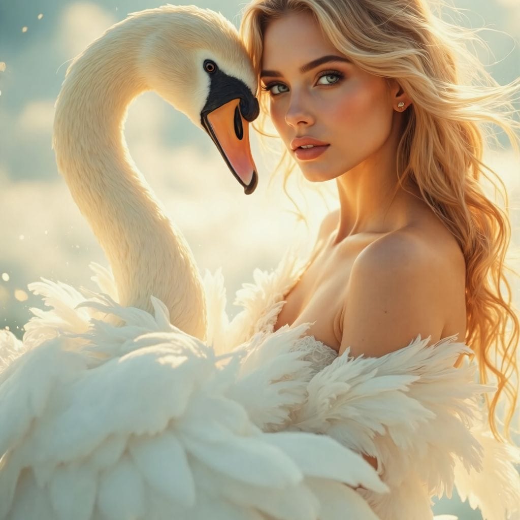 The Swan Maiden Canvas Wall Art