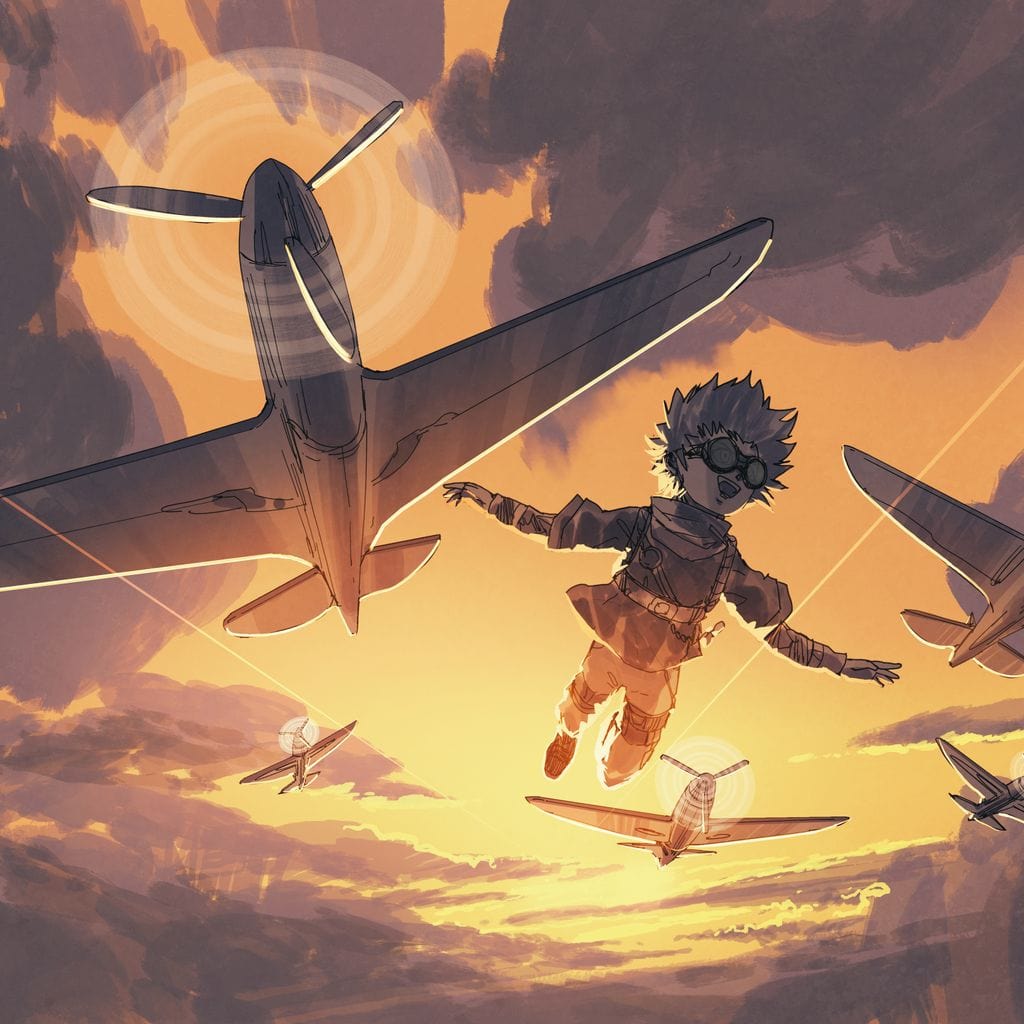 The Boy Flying Canvas Wall Art
