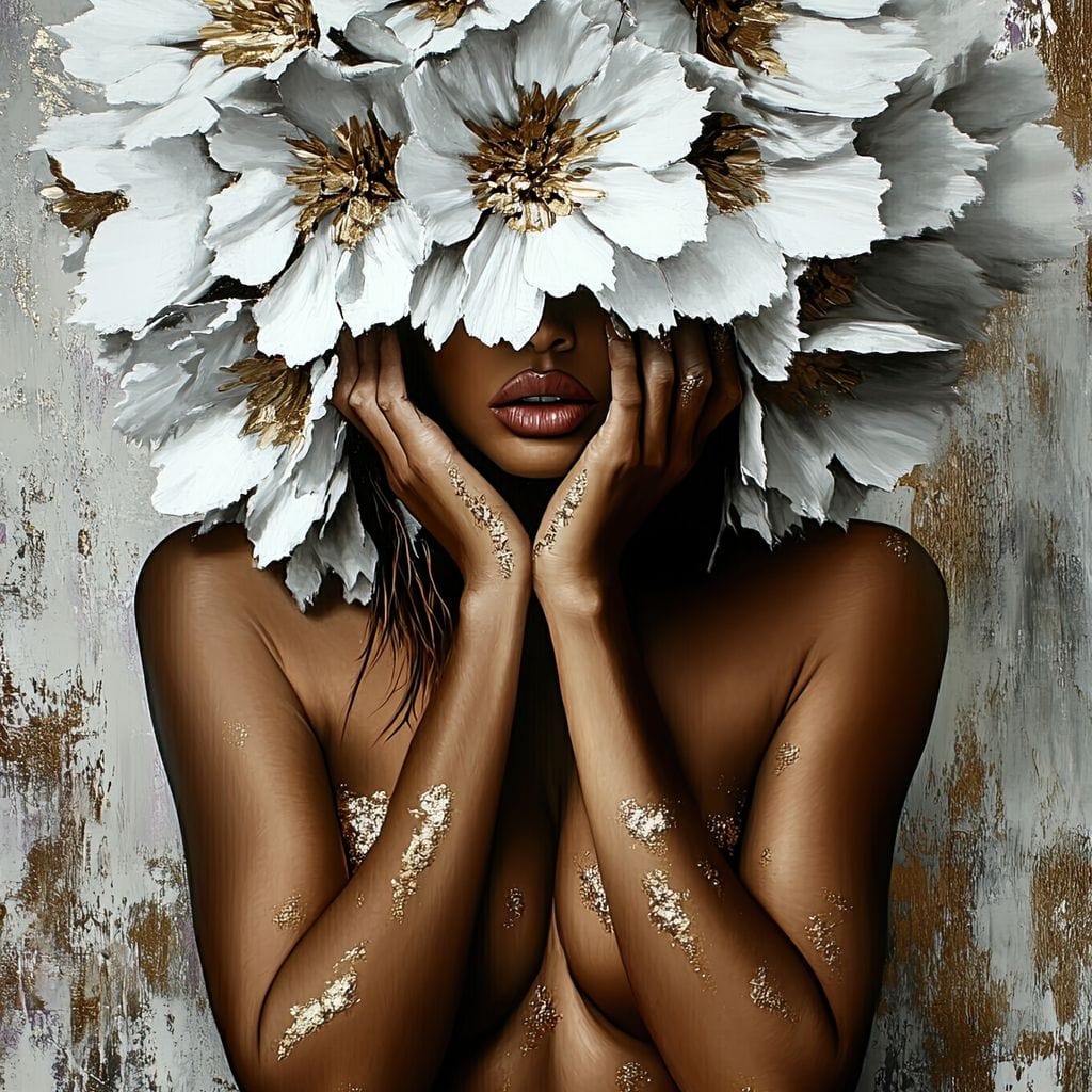 Floral Embrace of Divinity Canvas Wall Art