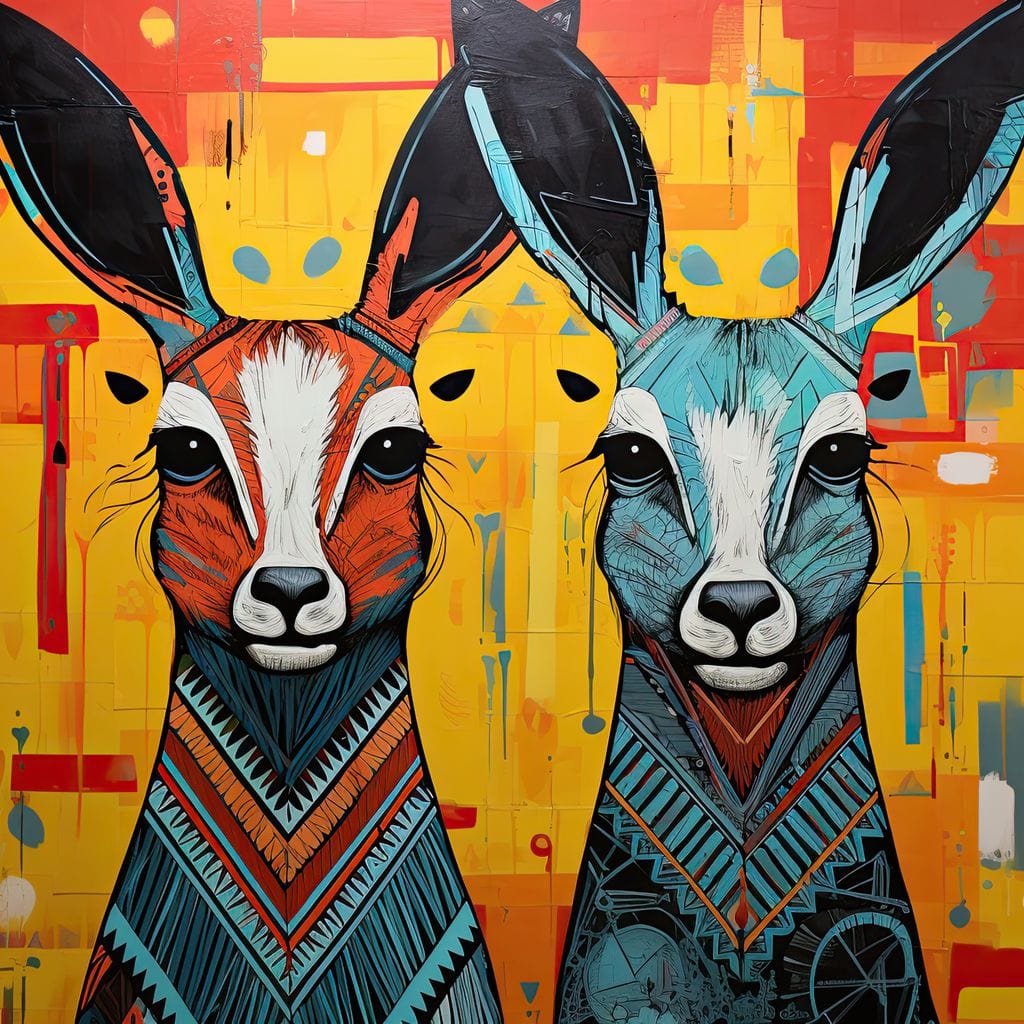 Tribal Spirits of the Wild Canvas Wall Art
