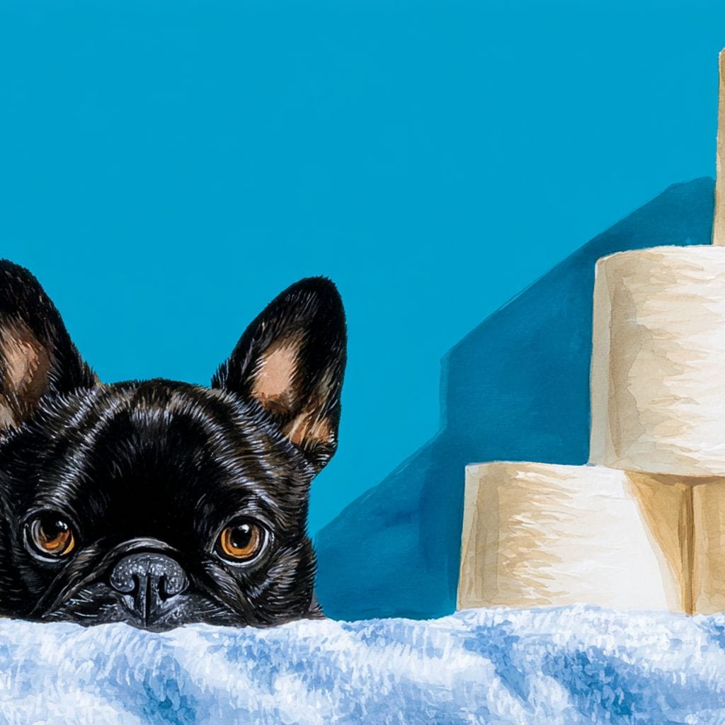 French Bulldog Bathroom Peek Canvas Wall Art