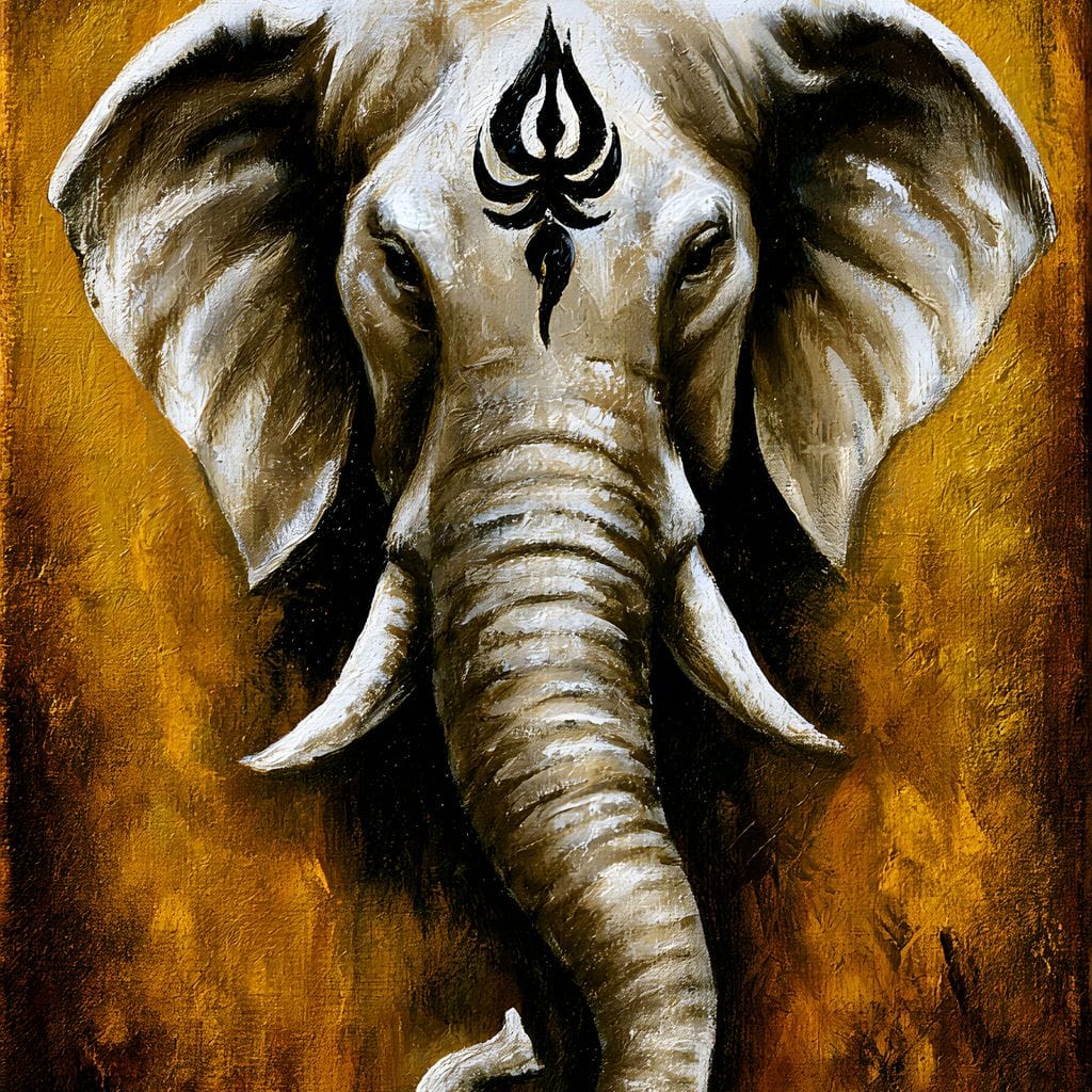 Sacred Wisdom Of The Tusker Canvas Wall Art