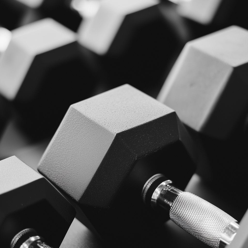 Monochrome Dumbbell Strength Canvas Wall Art