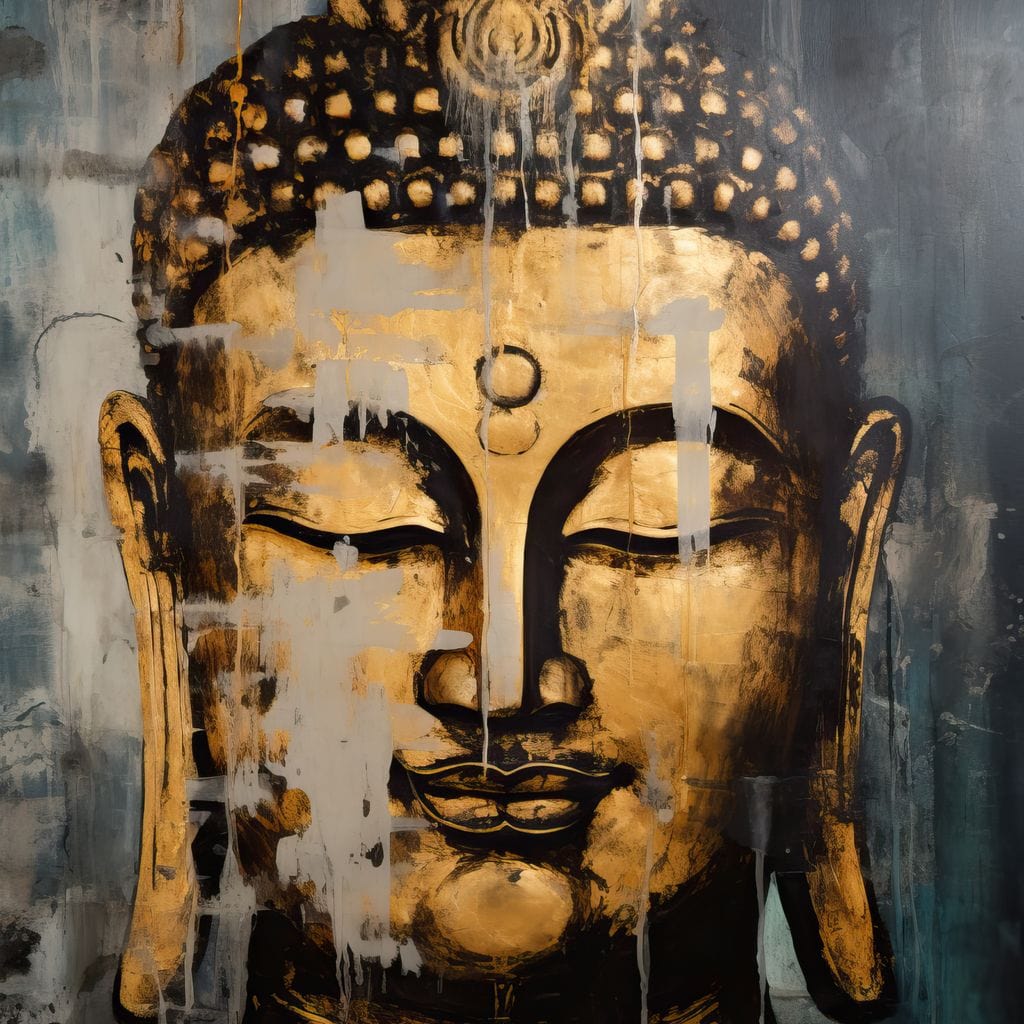 Gracious Golden Buddha Canvas Wall Art
