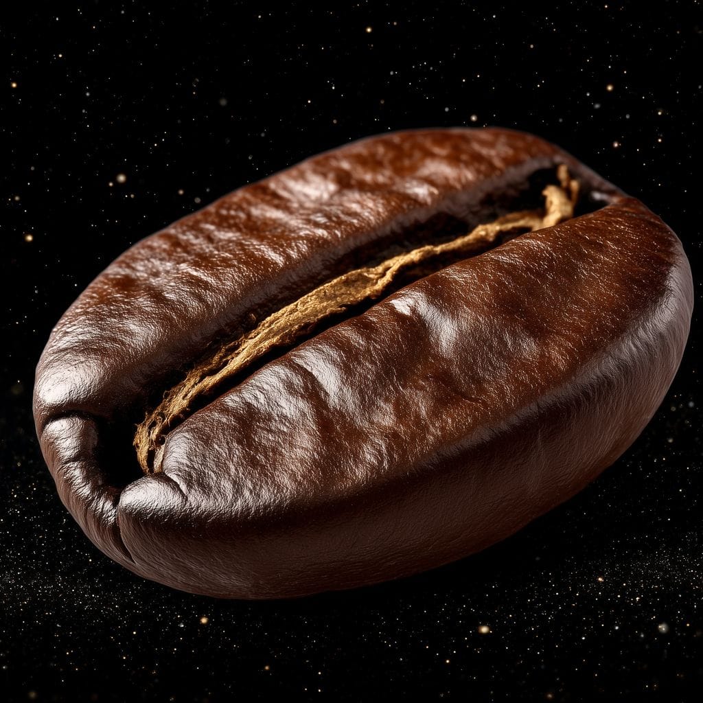 Cosmic Coffee Bean Orbit Canvas Wall Art
