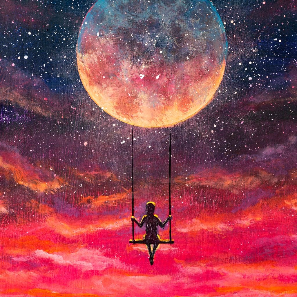 Moon Swing Canvas Wall Art