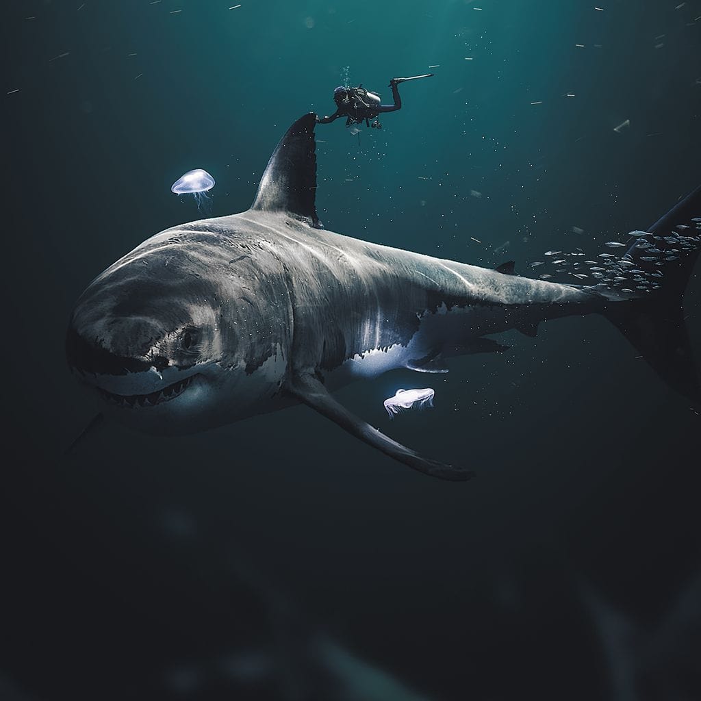 Megalodon Canvas Wall Art
