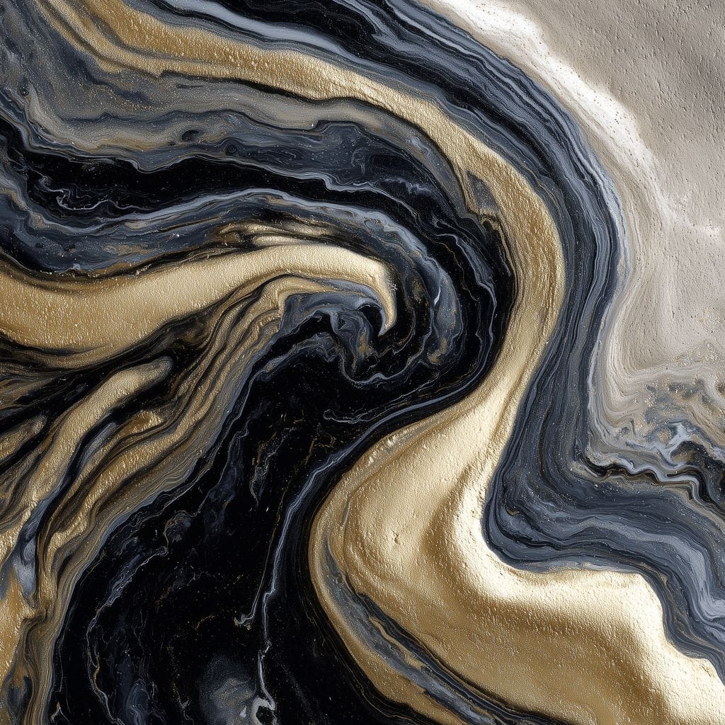 Liquid Gold Onyx Swirl Flow Canvas Wall Art