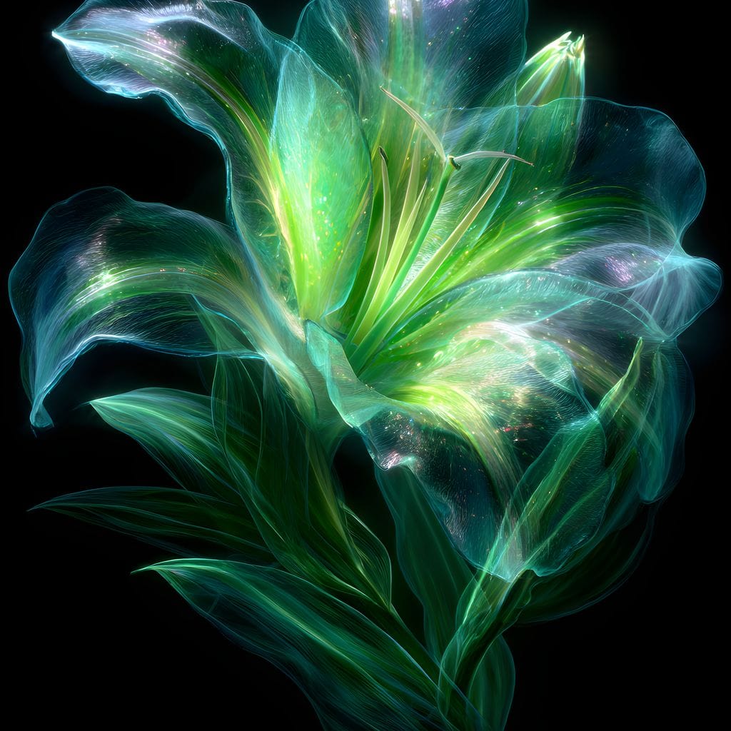 Radiant Emerald Flora Pulse Canvas Wall Art