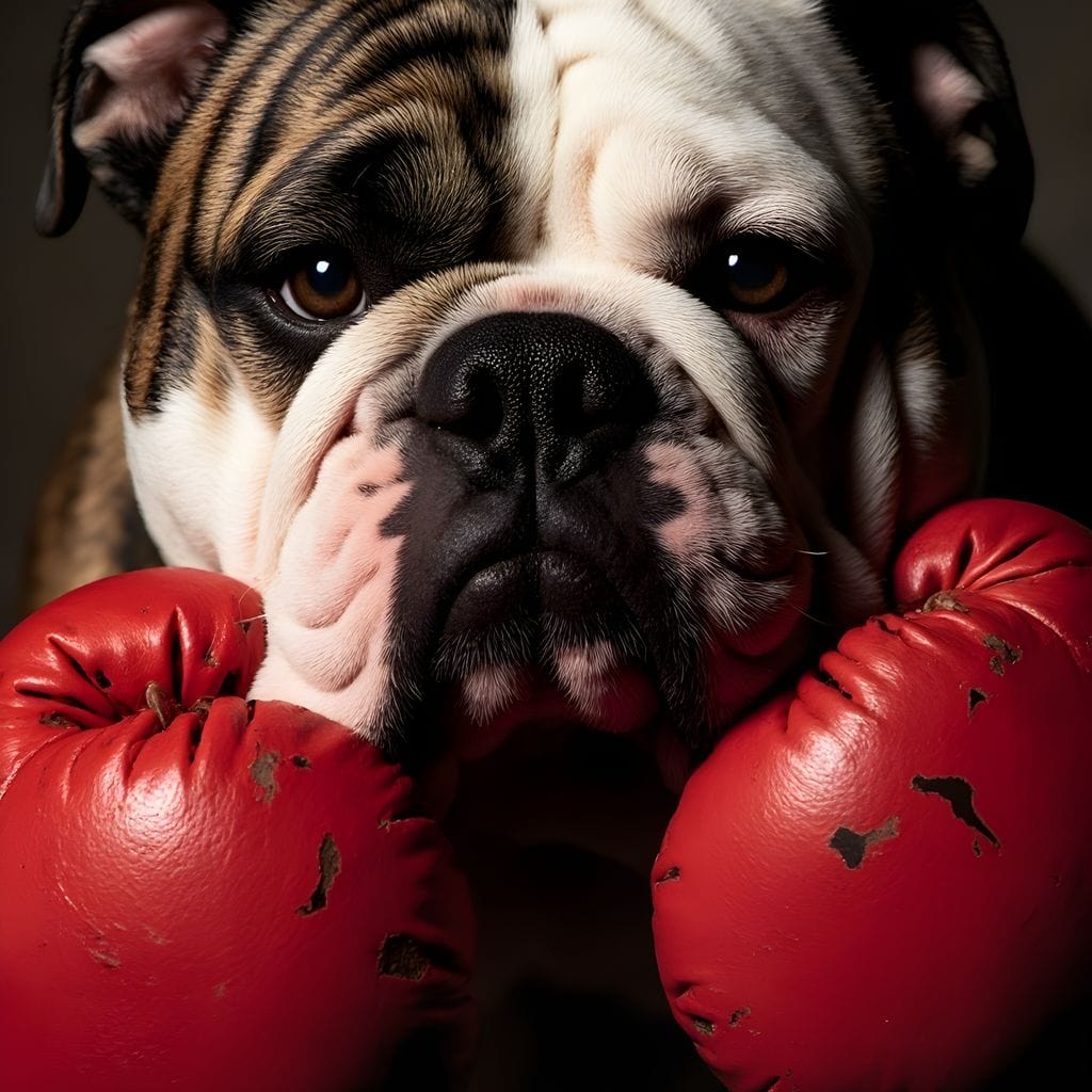 Bulldog Pugilist Canvas Wall Art