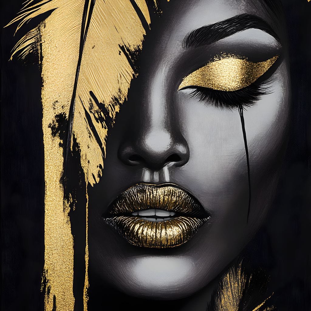 Golden Elegance Enigma Canvas Wall Art