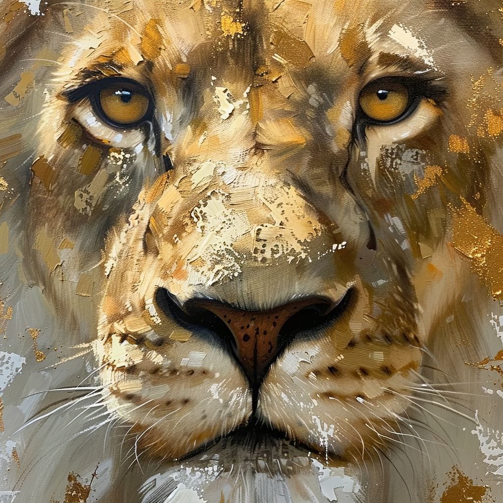 Golden Gaze of the Sovereign Canvas Wall Art