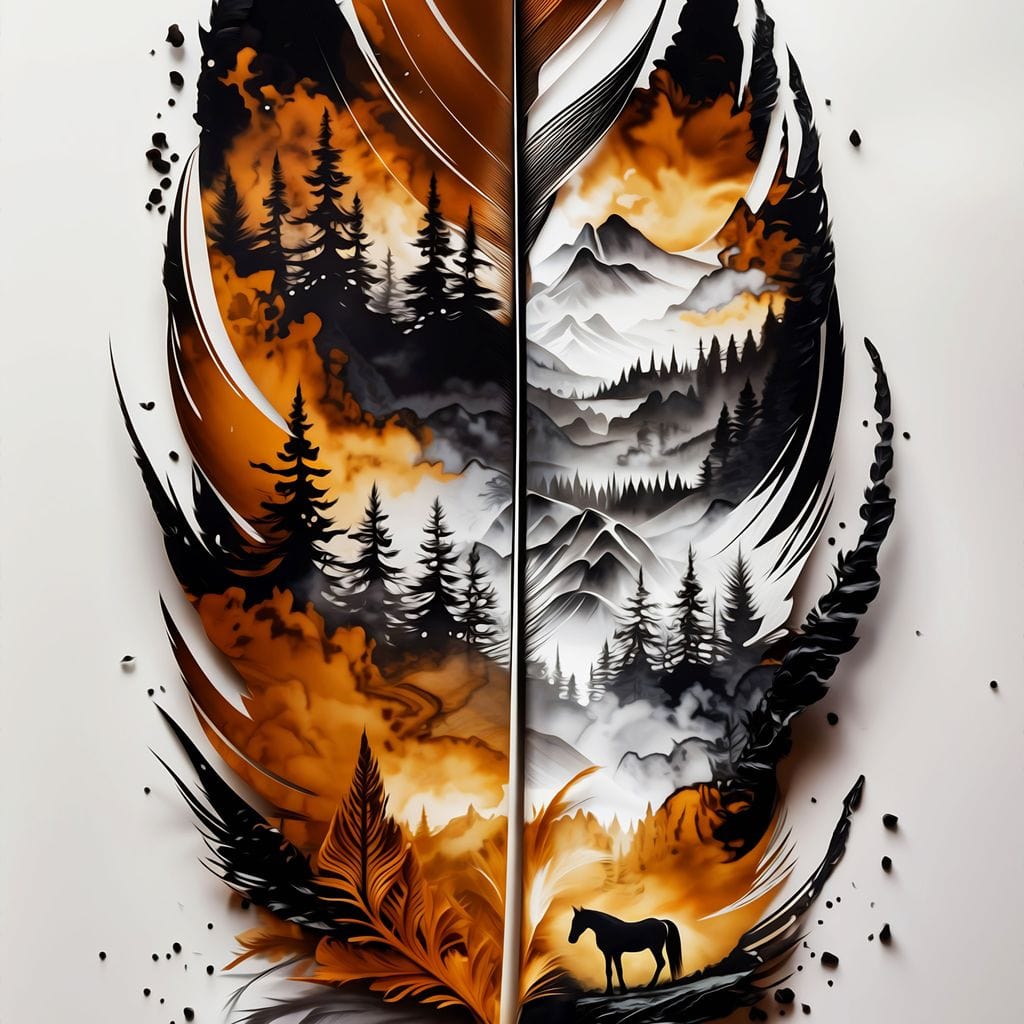 Nature in a Feather Canvas Wall Art