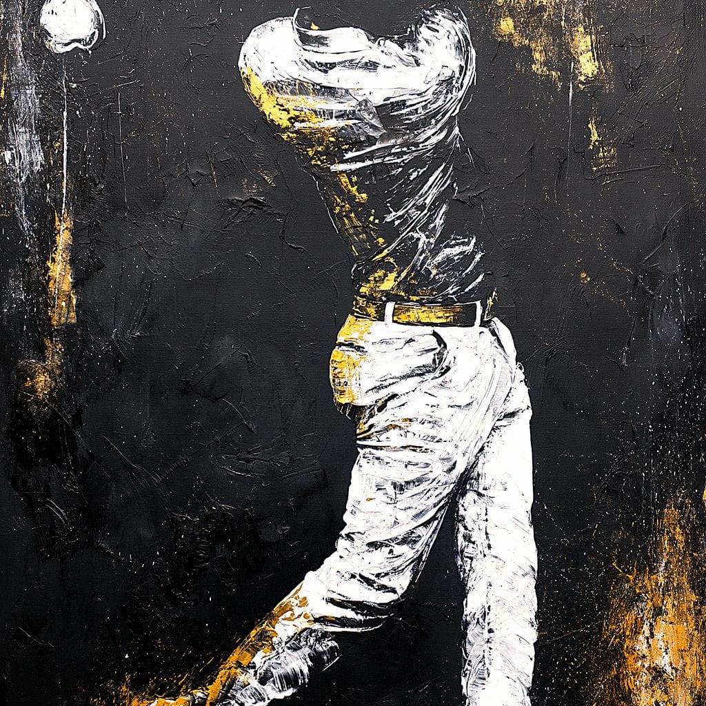 Golf Profile in Black Canvas Wall Art