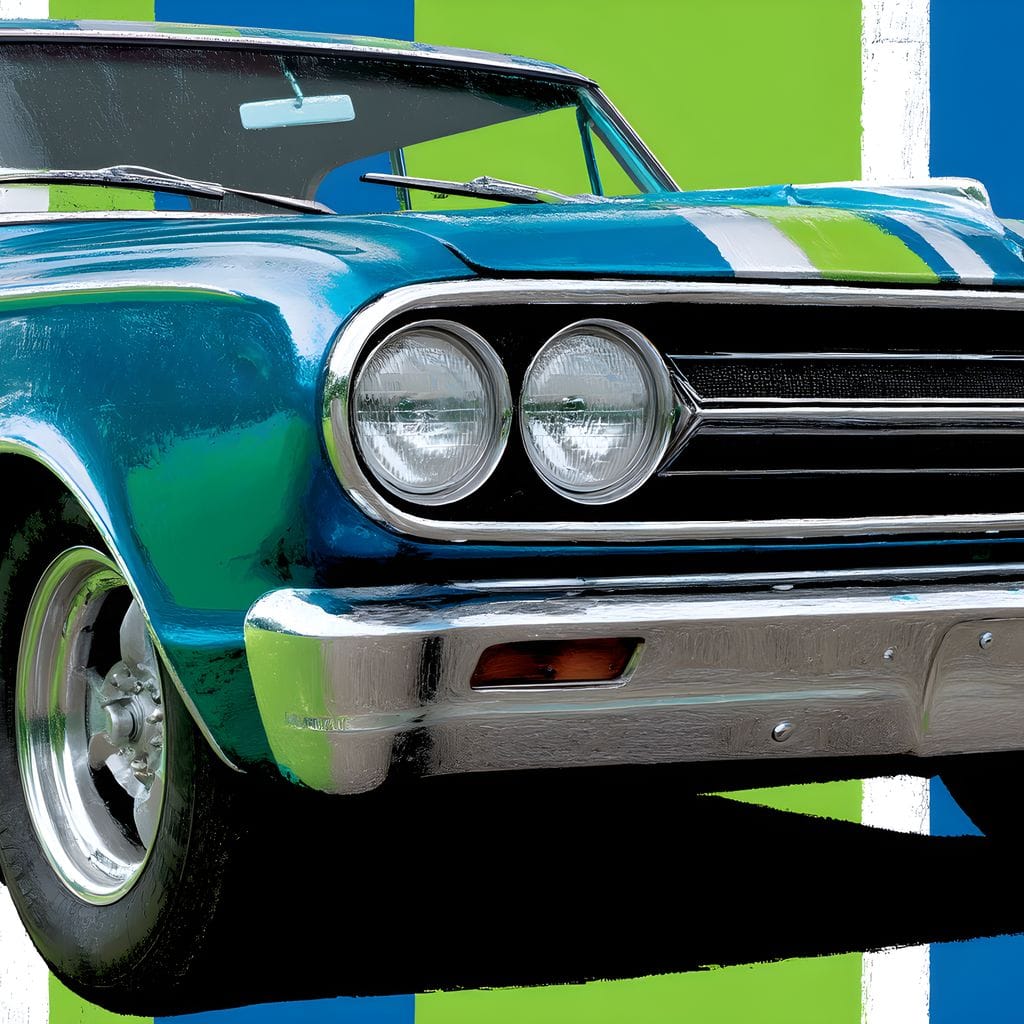 Vintage Racer Power Pop Vibe Canvas Wall Art