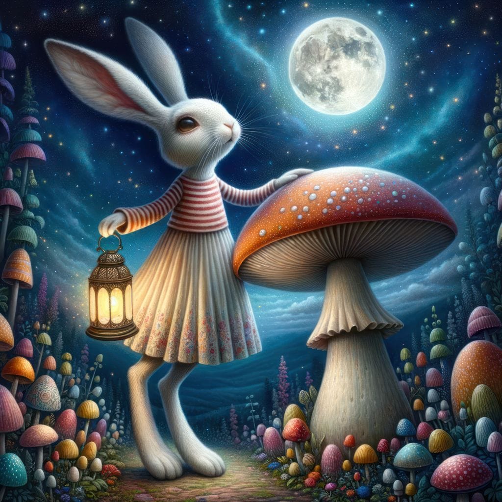 Whimsical Moonlight Meander Canvas Wall Art