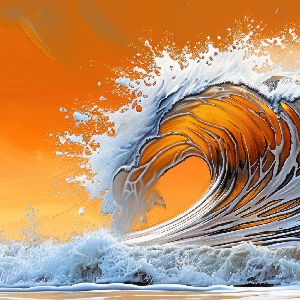 Amber Tide Canvas Wall Art