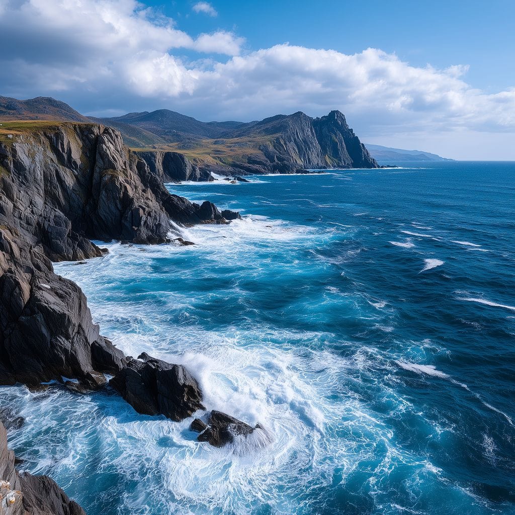 Wild Atlantic Cliff Horizon Canvas Wall Art