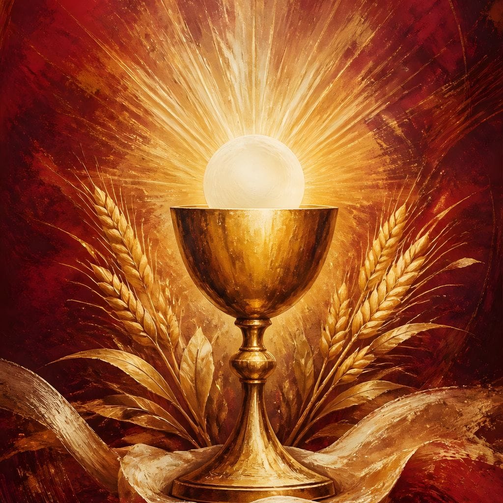 Sacred Grain and Golden Cup Canvas Wall Art