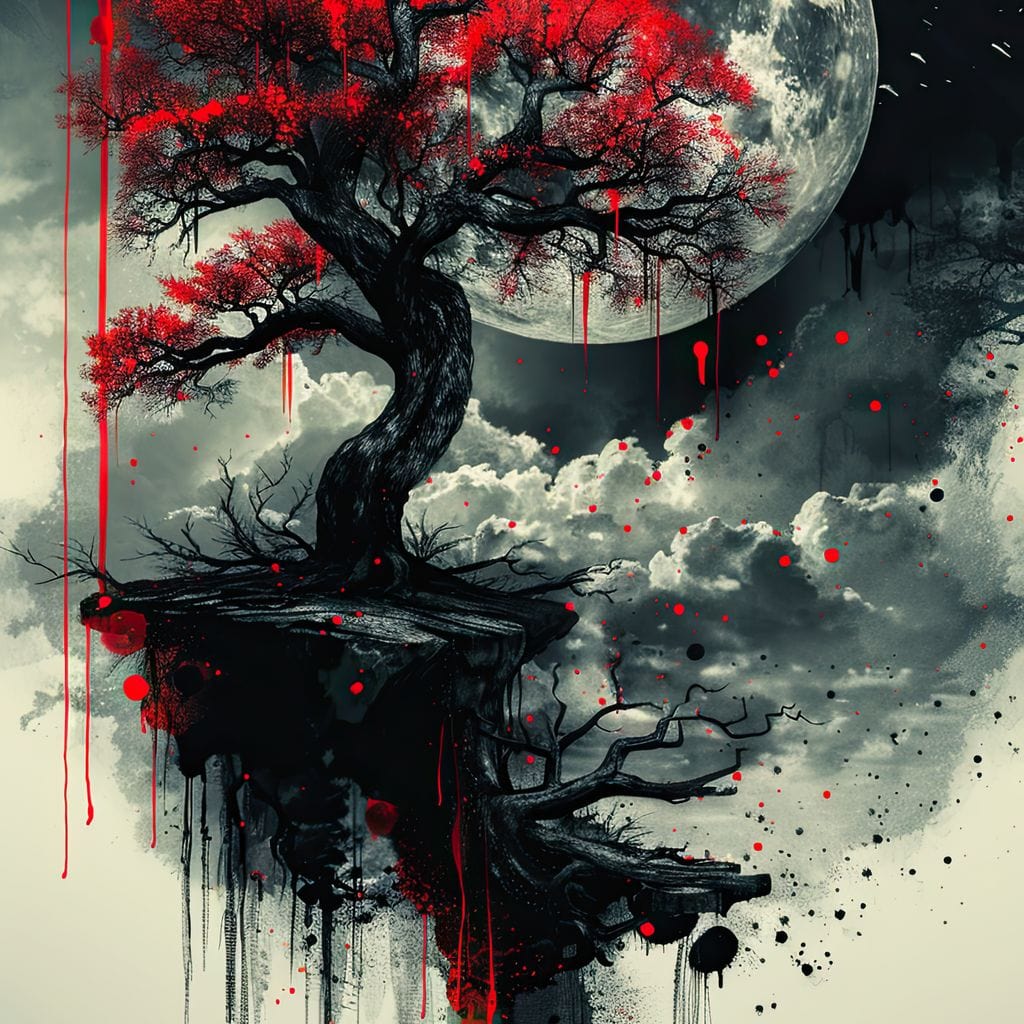 Lunar Blossom Drifts Canvas Wall Art
